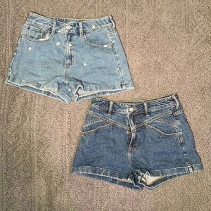 2 pairs of “mom short” packing jean shorts